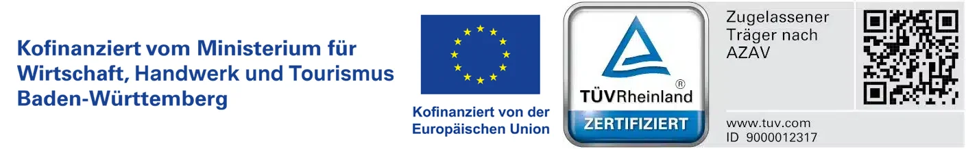 TÜV Rheinland Zertifikat als Zugelassener Träger nach AZAV