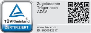 TÜV Rheinland Zertifikat als Zugelassener Träger nach AZAV